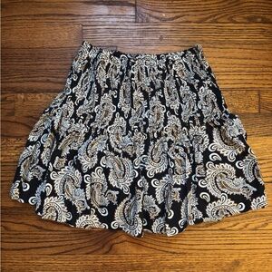 Anthropologie Paisley Print Black and White Skirt
